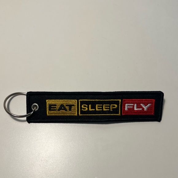 Eat Sleep Fly Flight Attendant Crew Luggage Suitcase Travel Bag Tag Keychain - Picture 2 of 3
